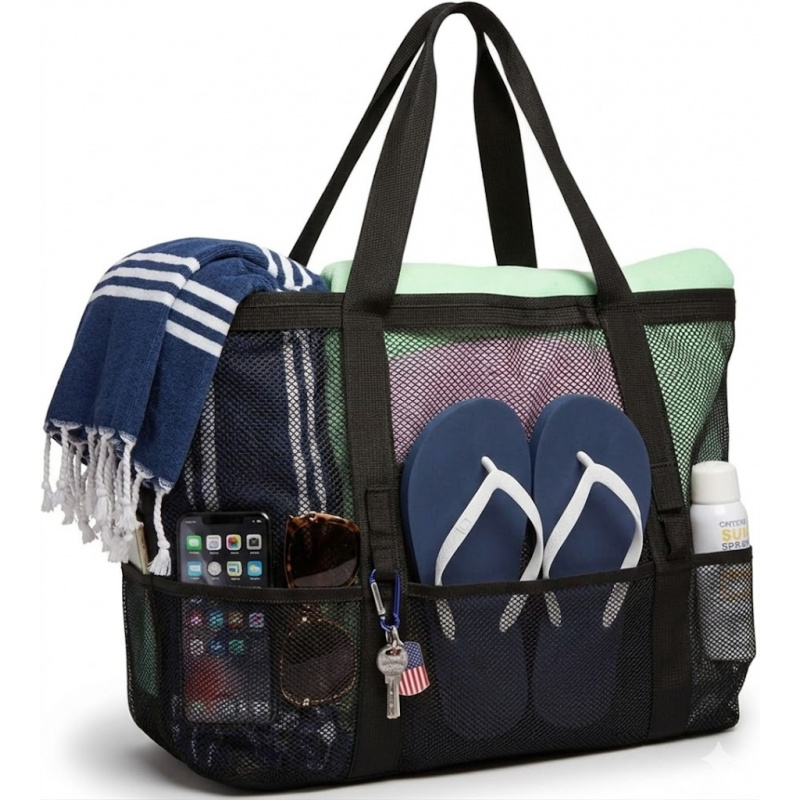 Oversized Mesh Beach Bag With  - Dry Bag Roll Top review and price