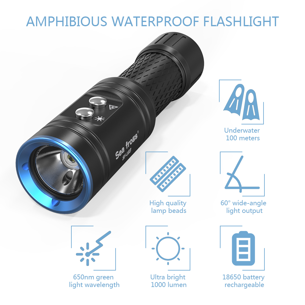 Strbea 1000 Lumens LED Flashli - Underwater Flashlight review and price